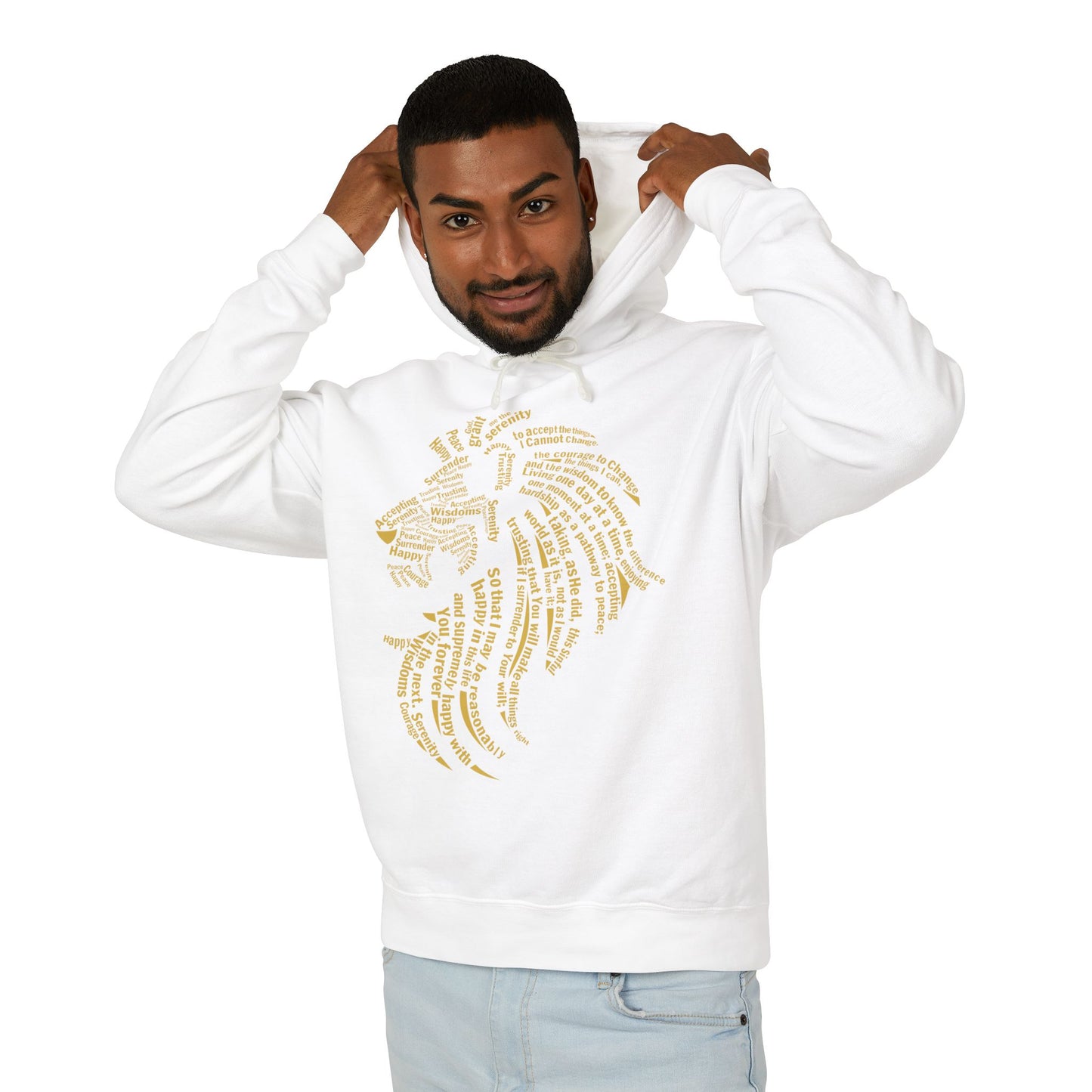 Gold Lion of Peace Hoodie | Unisex Lightweight Hooded Sweatshirt
