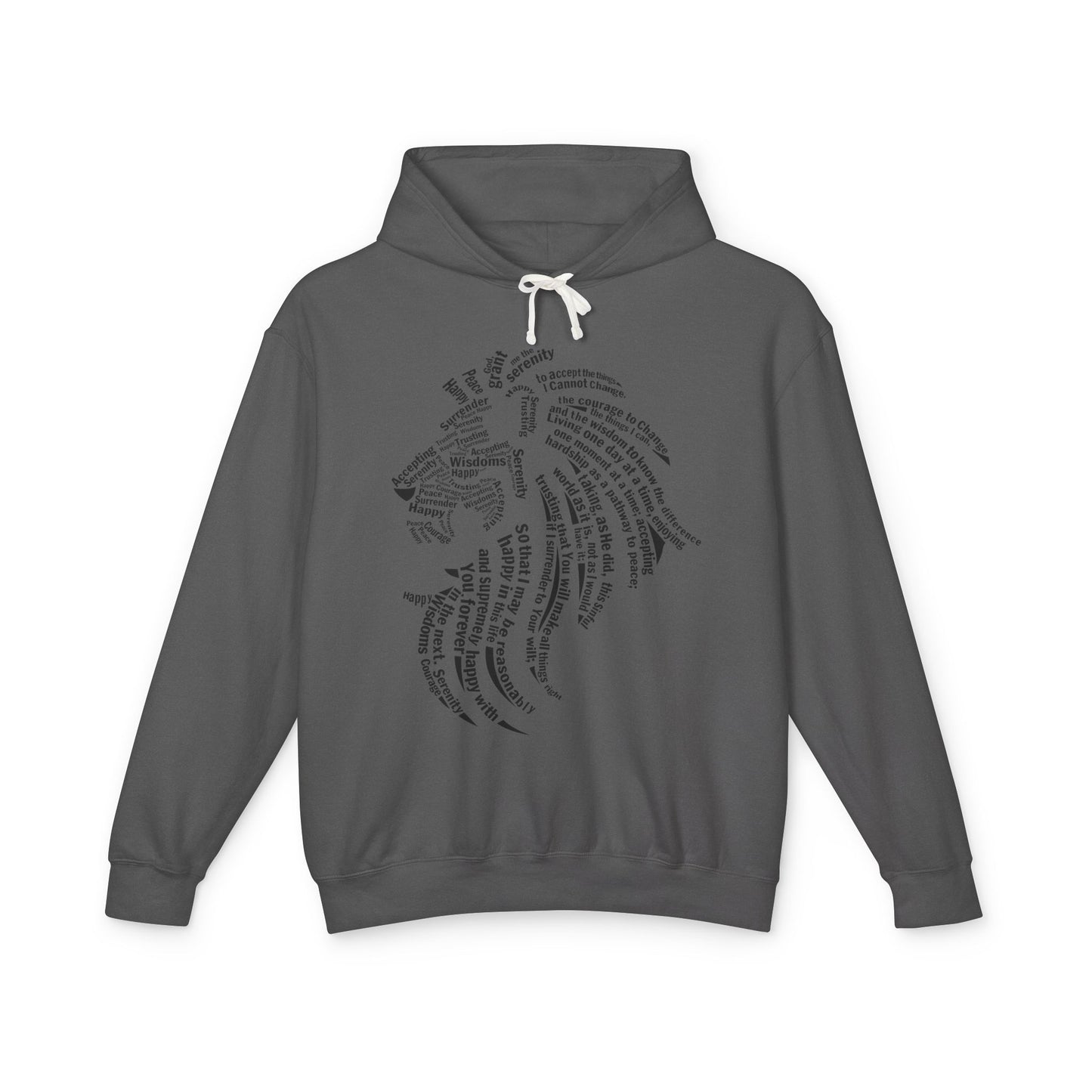 Black Lion of Peace Hoodie - Unisex Lightweight Sweatshirt