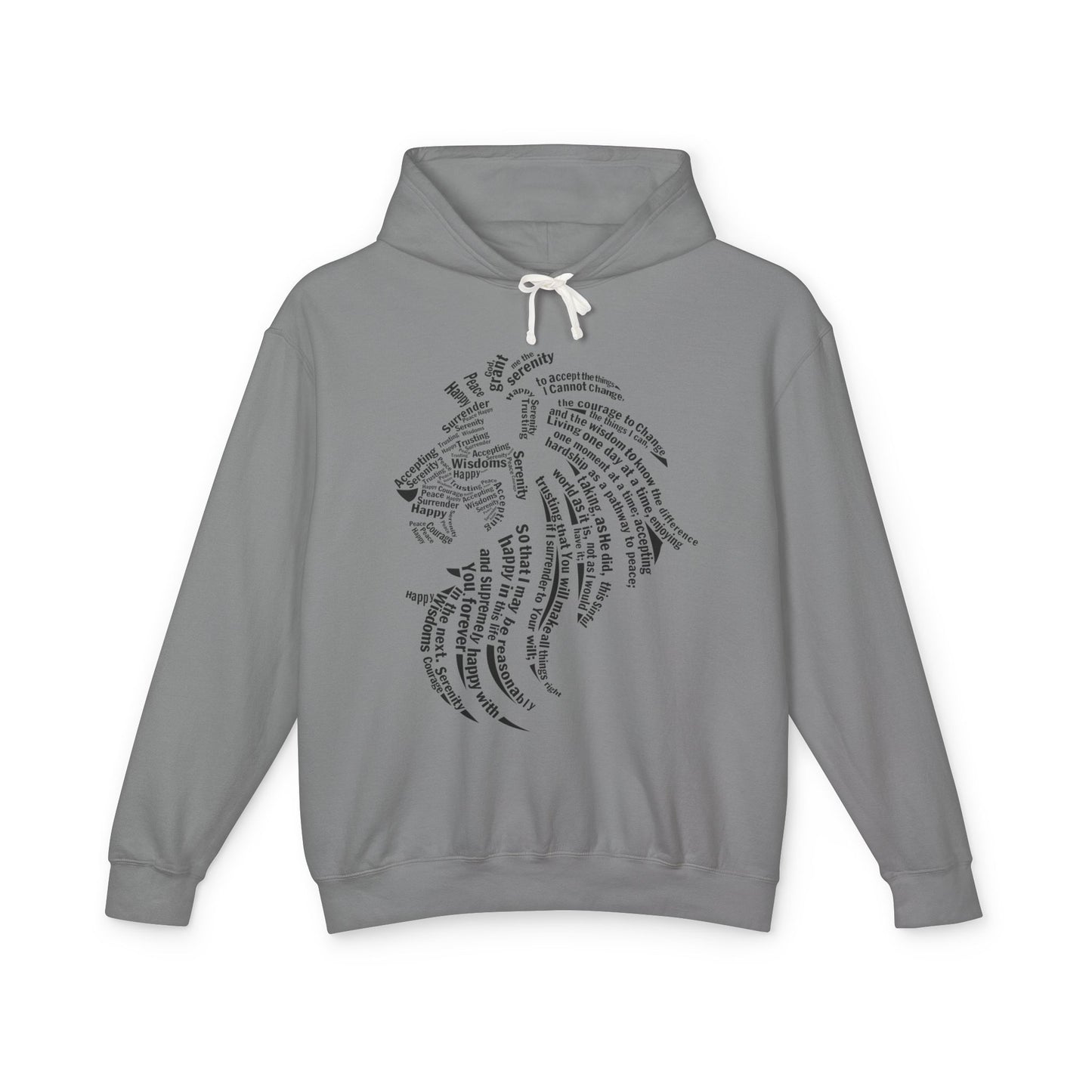 Black Lion of Peace Hoodie - Unisex Lightweight Sweatshirt