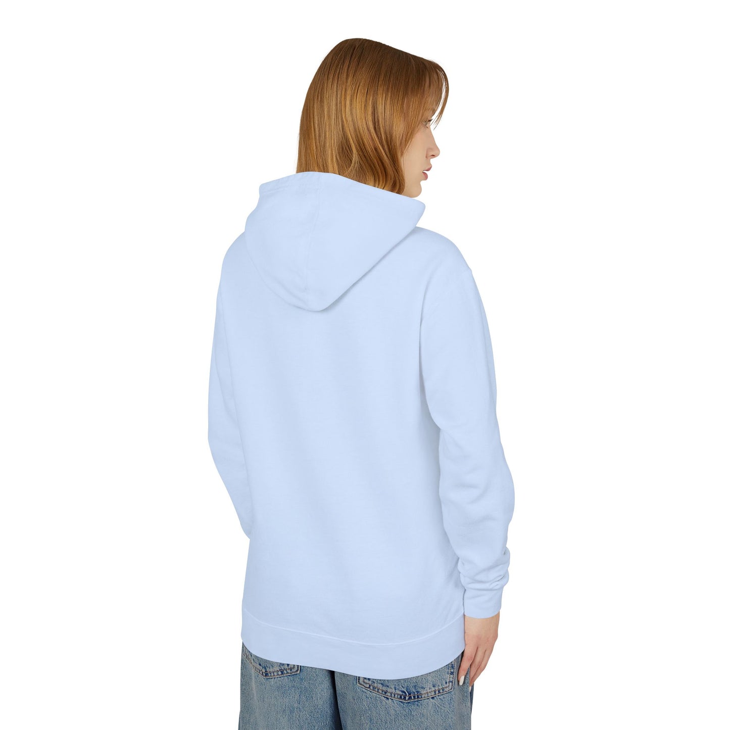 Lion Inspired Unisex Lightweight Hooded Sweatshirt – Motivational Design in Blue