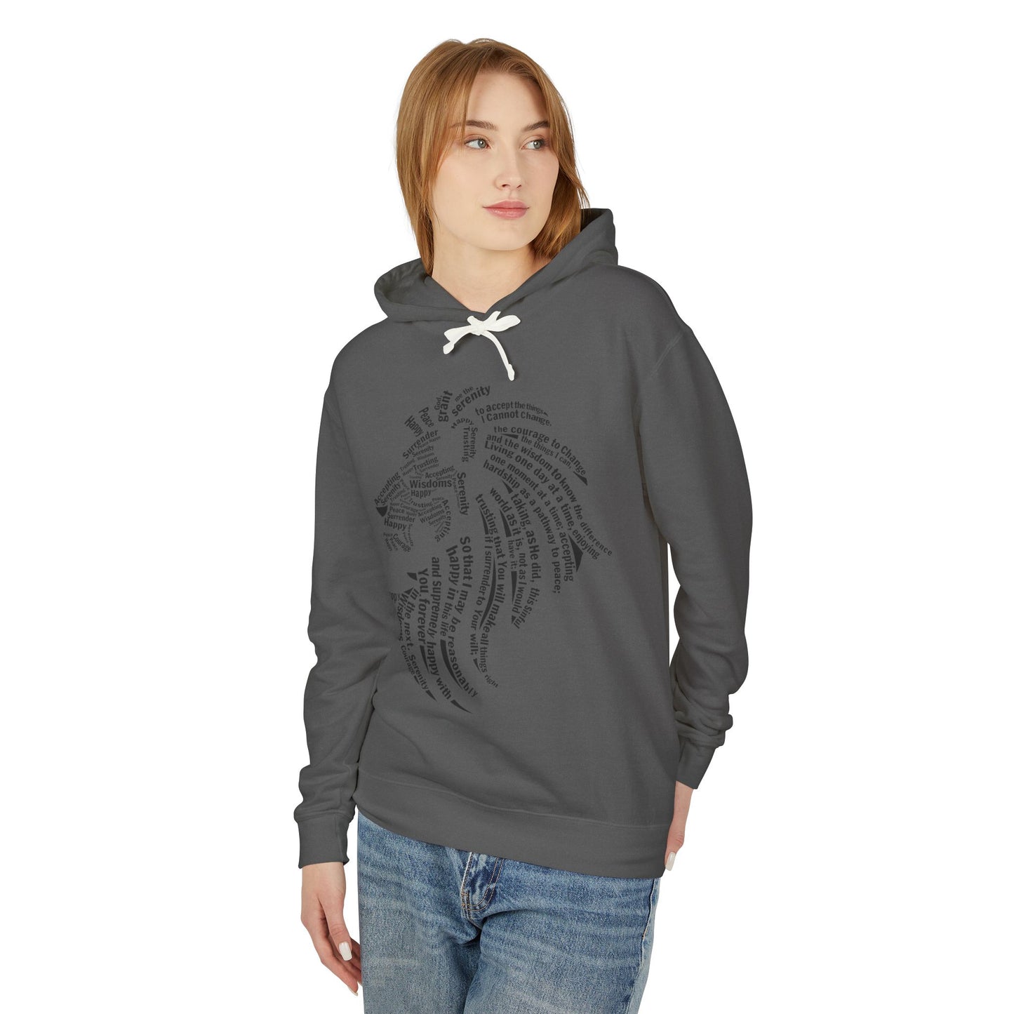 Black Lion of Peace Hoodie - Unisex Lightweight Sweatshirt