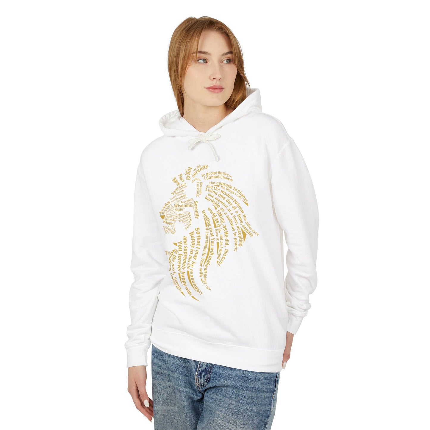 Gold Lion of Peace Hoodie | Unisex Lightweight Hooded Sweatshirt