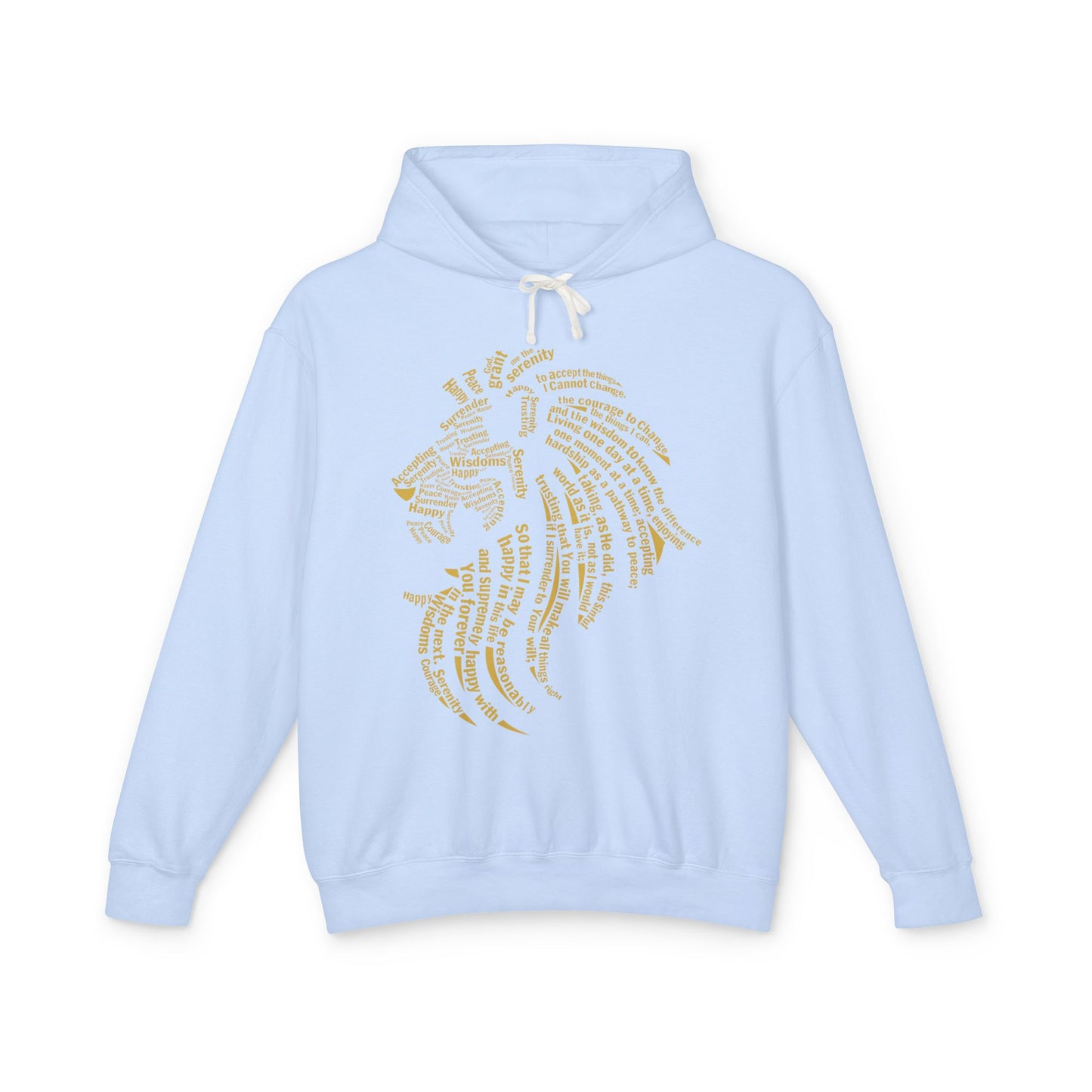 Lion Inspired Unisex Lightweight Hooded Sweatshirt – Motivational Design in Blue
